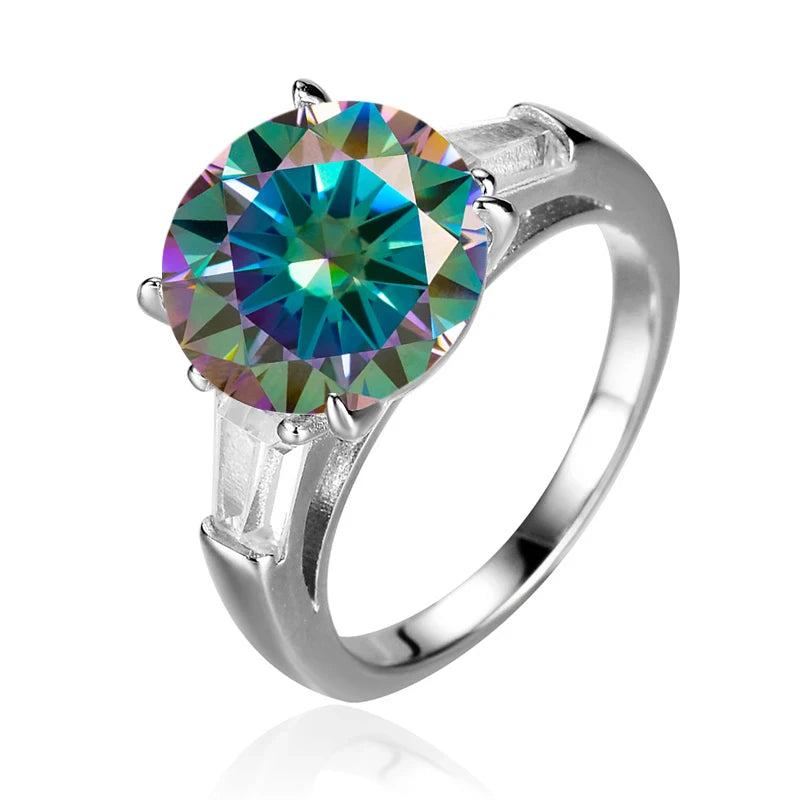 Round 5 Carat Moissanite Diamond Ring