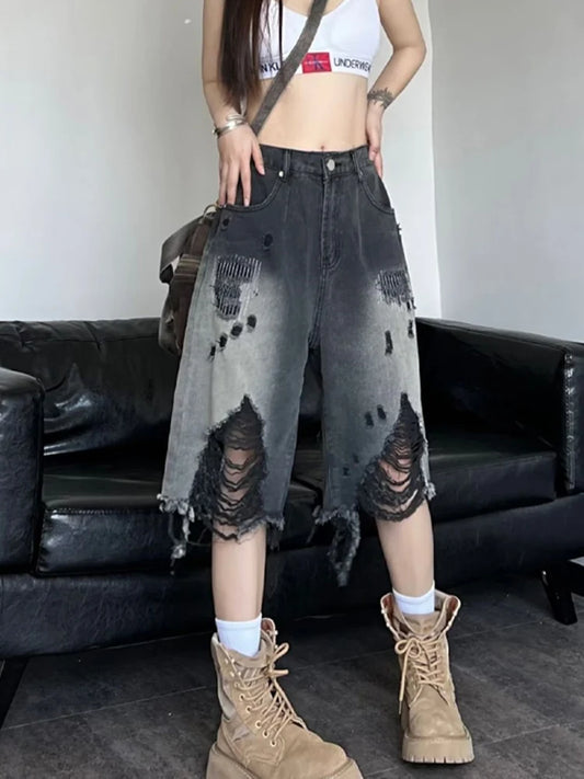 Zoki Distressed Denim Shorts