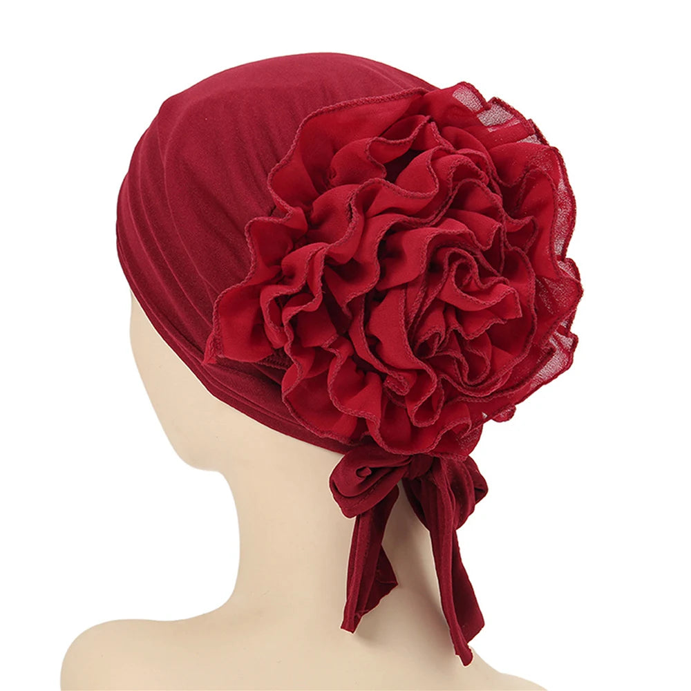 New Muslim Hijab Women Pre-Tied Inner Hijab Caps Soft Cotton Back Flower Muslim women hijab kebaya Islam Underscarf Hijabs femme
