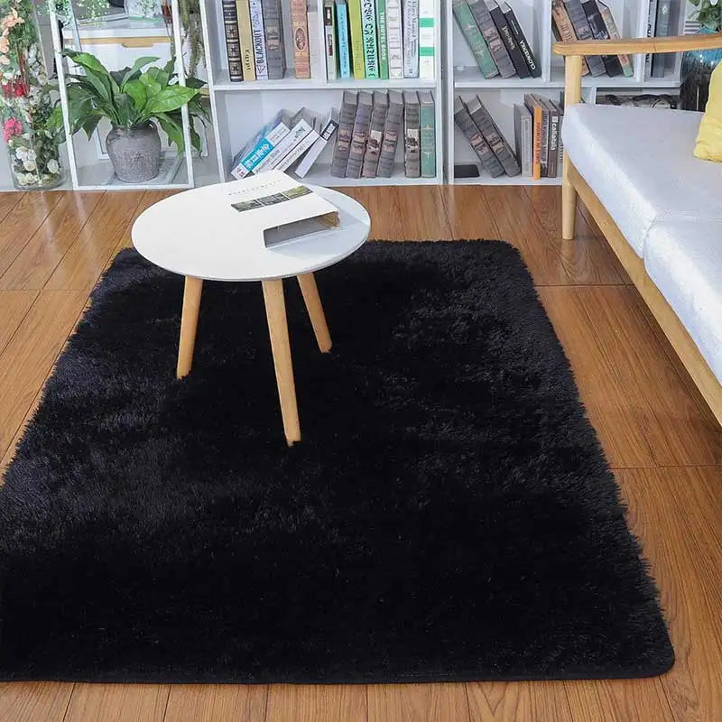 Shag Living Room Silk Wool Carpet