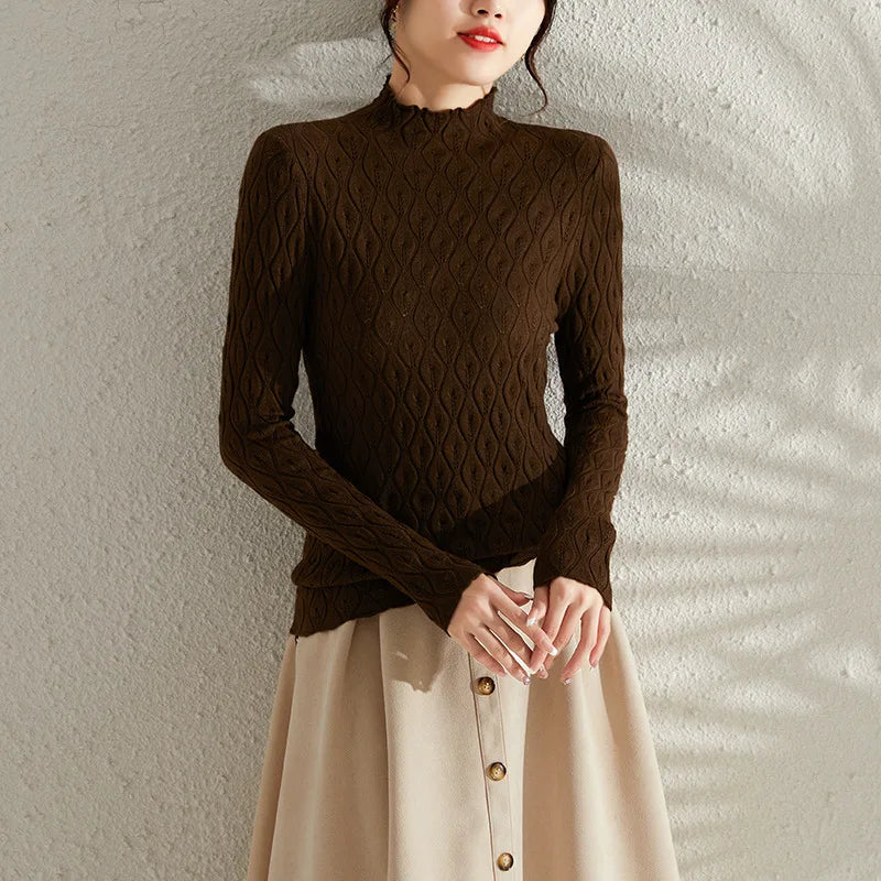 Long Sleeve Turtleneck Knitted Top