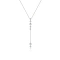 925 Sterling Silver Gold Round Long Pendant Chain Necklace