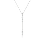 925 Sterling Silver Gold Round Long Pendant Chain Necklace