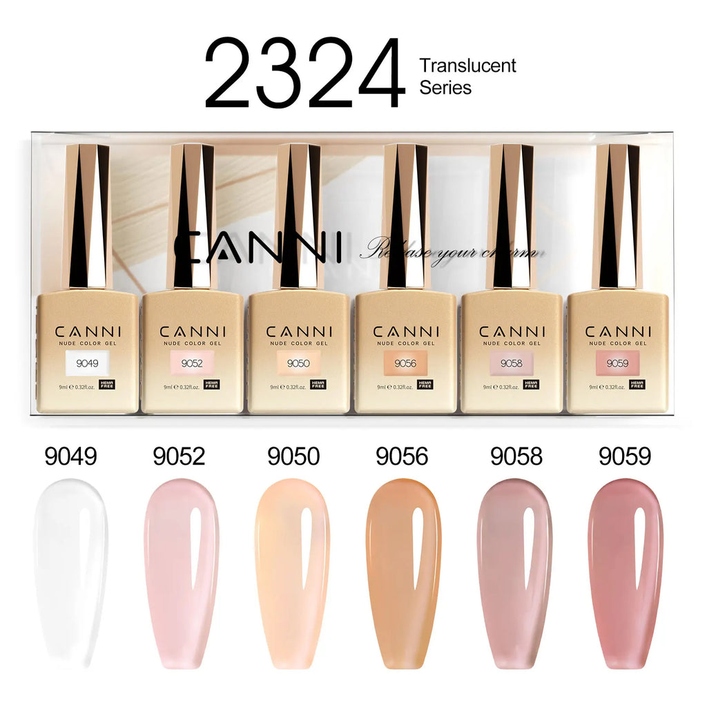 CANNI Nail Gel Polish Set Upgraded HEMA FREE Summer Nails Smooth Texture Ultra Gloss Top Coat Pigmented Gel Soak off UV LED Gel