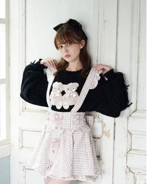 Cartoon Bear Knit Pullover Sweater