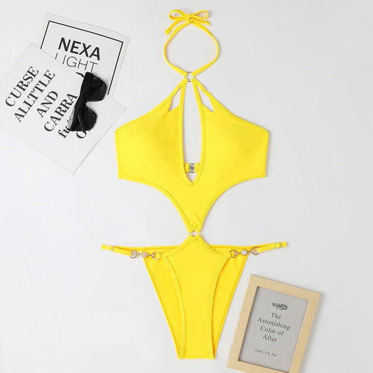 Pearl Chains String Hollow Out Monokini