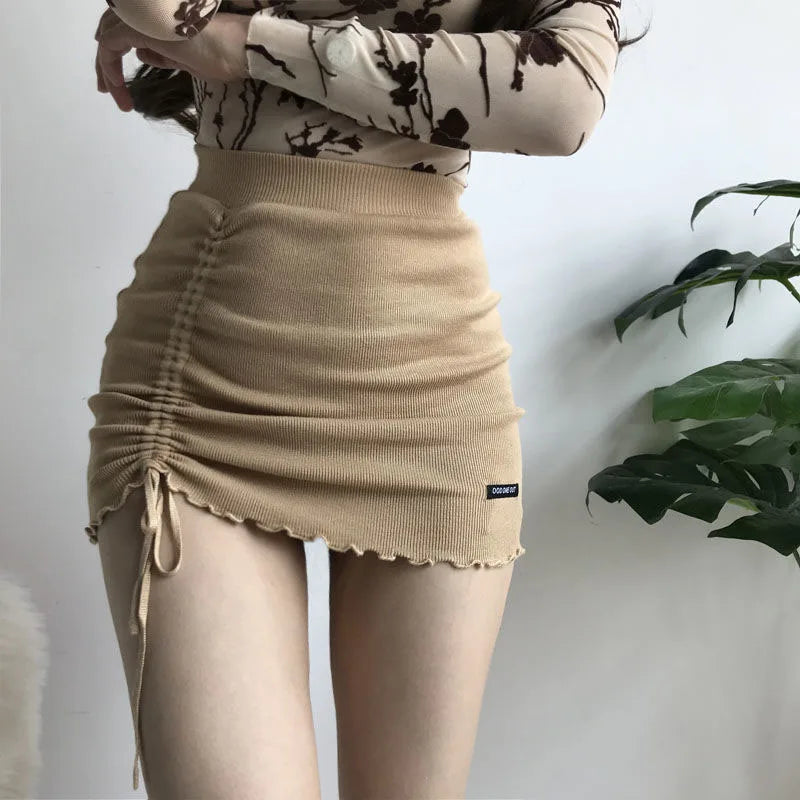 Drawstring A-Line Skirt
