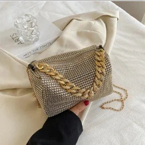 Allover Rhinestone Bucket Bag
