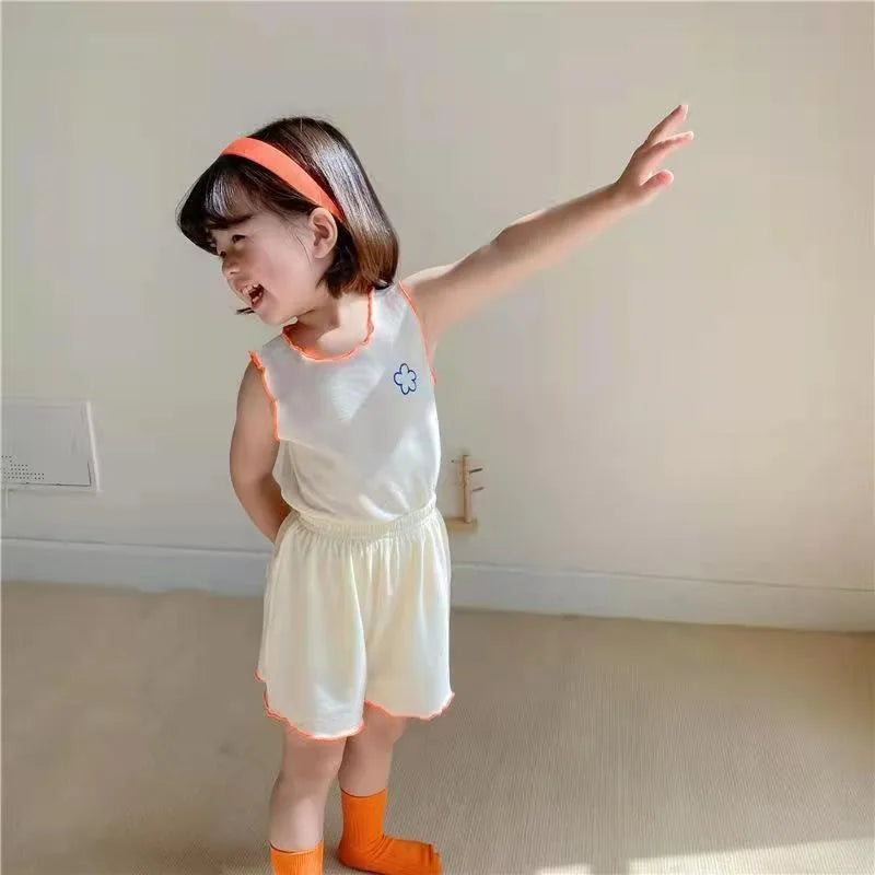 Sleeveless Vest T-Shirt Shorts Two-Piece Set