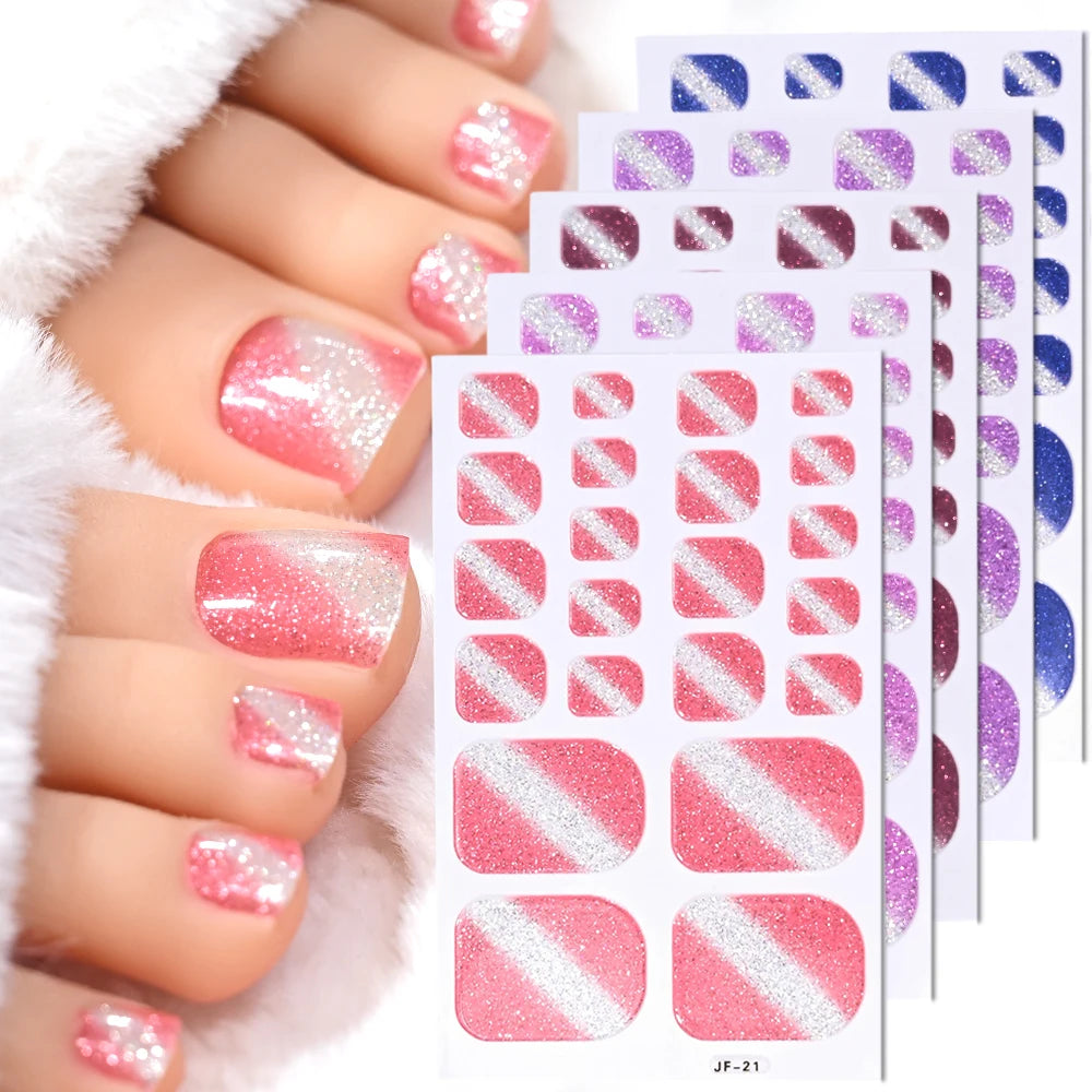 1 set 110 tips Shine Glitter Toenail Stickers
