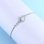 925 Sterling Silver Heart Zircon Bracelet