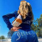Women's Two Piece Tracksuit with Rhinestone Design, Casual Lounge Set, Sparkling Letter Hoodie and Pants