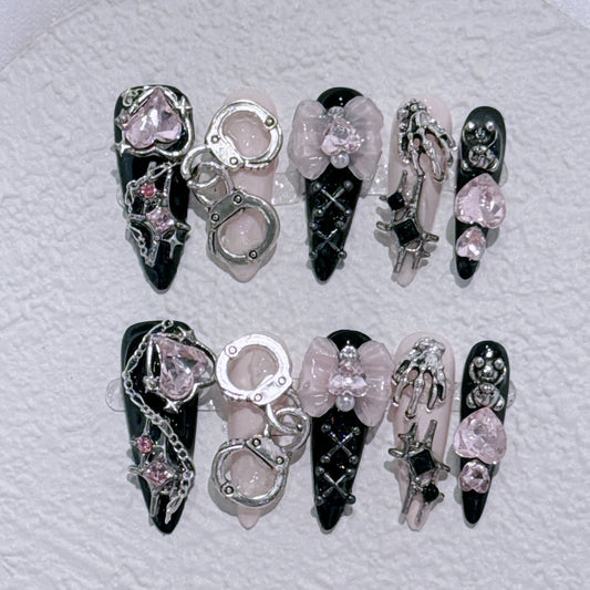 Long Stiletto Press On Fake Nails