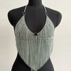 Metal Chain Halter Neck Top