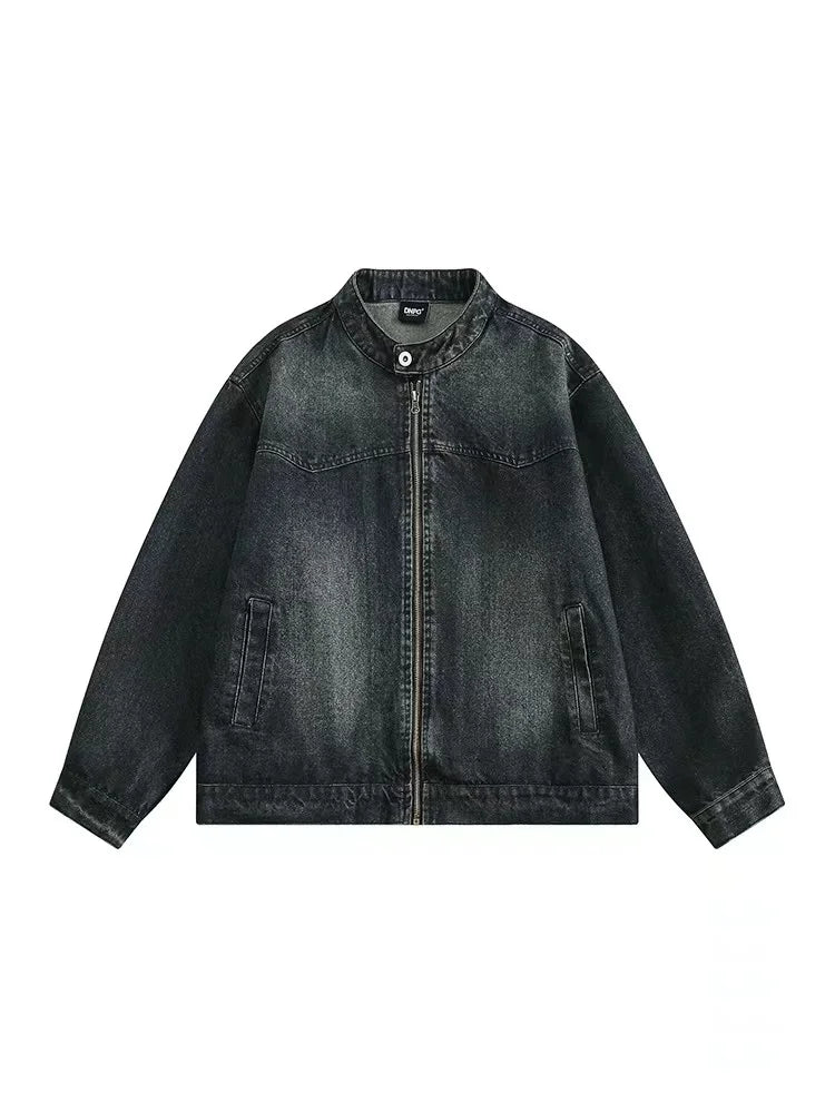 Denim Jackets+Big Pocket Wide Leg Cargo Pants Set