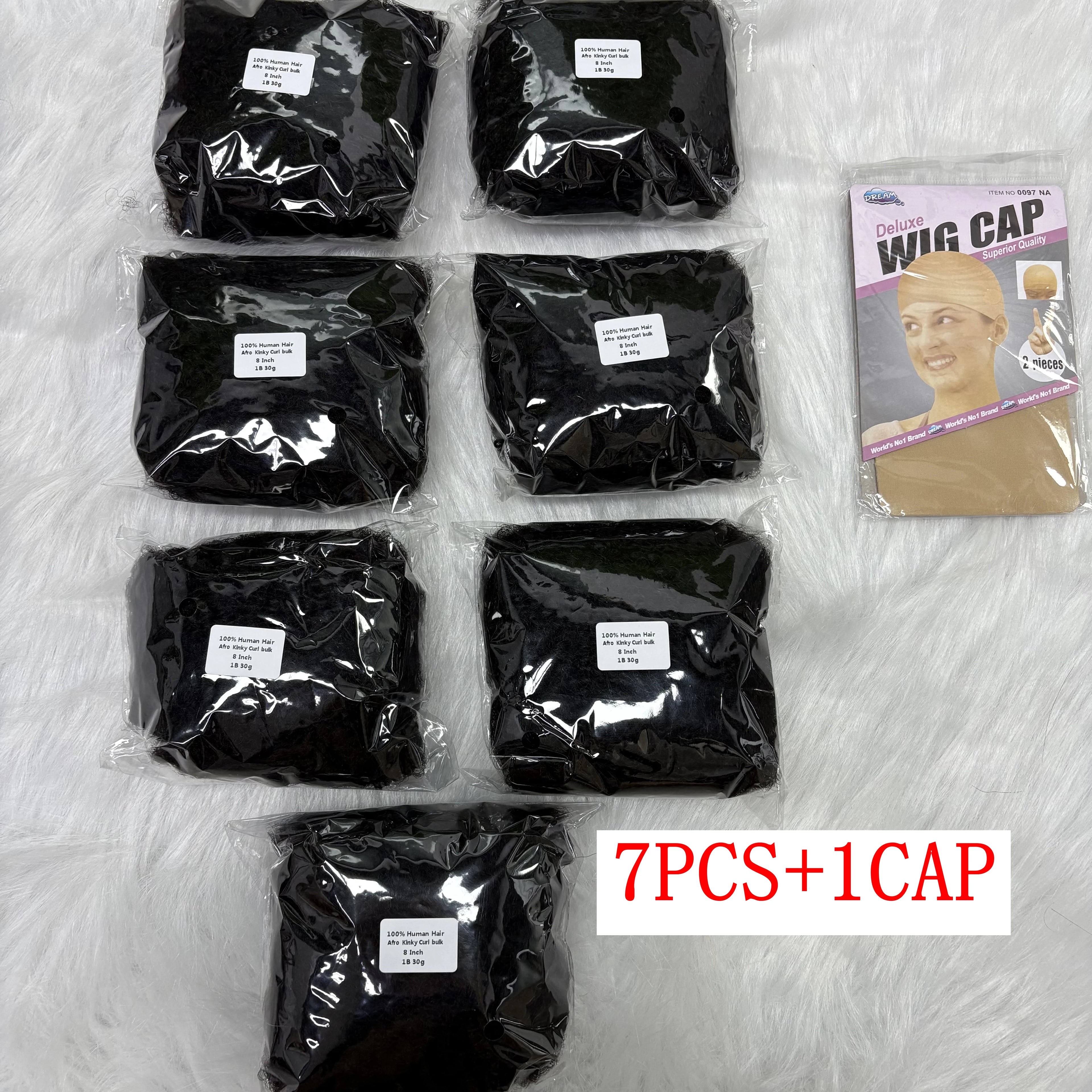 Tight Afro Kinky Bulk Human Hair for Dreadlock Extensions 100% Human Hair 30G/1 Pack 8 Inch Natural Repair Extensions for Braids