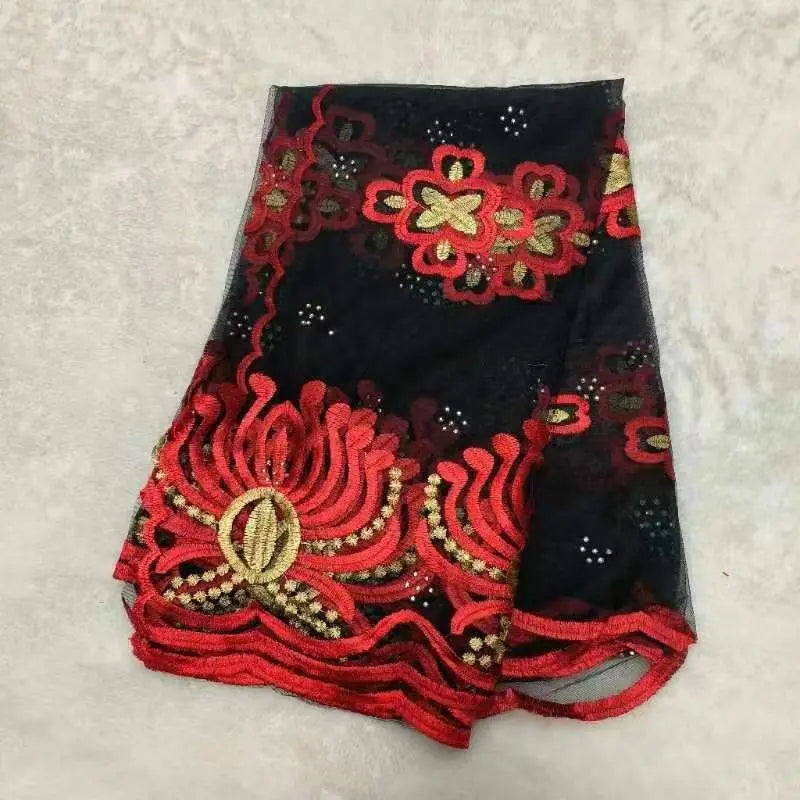 On Sale 2026 New African Net Hijab Scarf for Muslim Women African Dubai Islam Headscarf Embroidery Shawls Voile