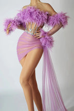 See Thru Feather Dress