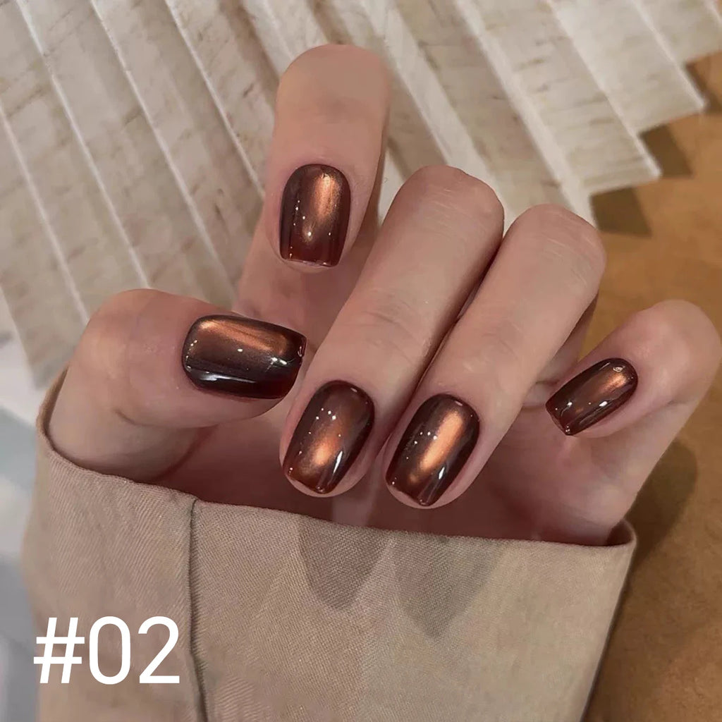 12ml 1-21pcs Brown Gold Cat Eye Gel Nail Polish