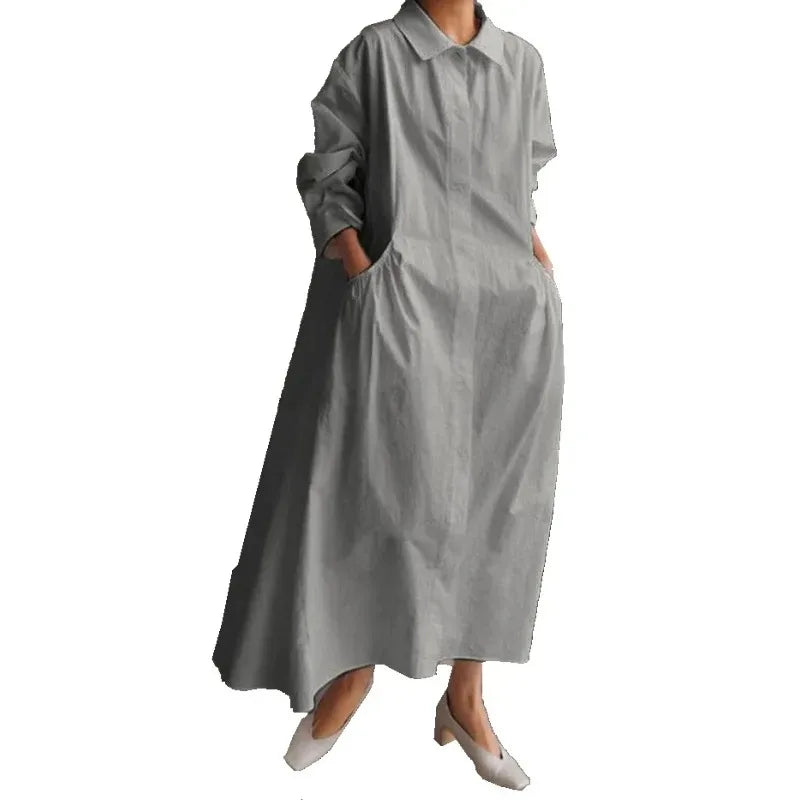 Long Sleeved Lapel Dress