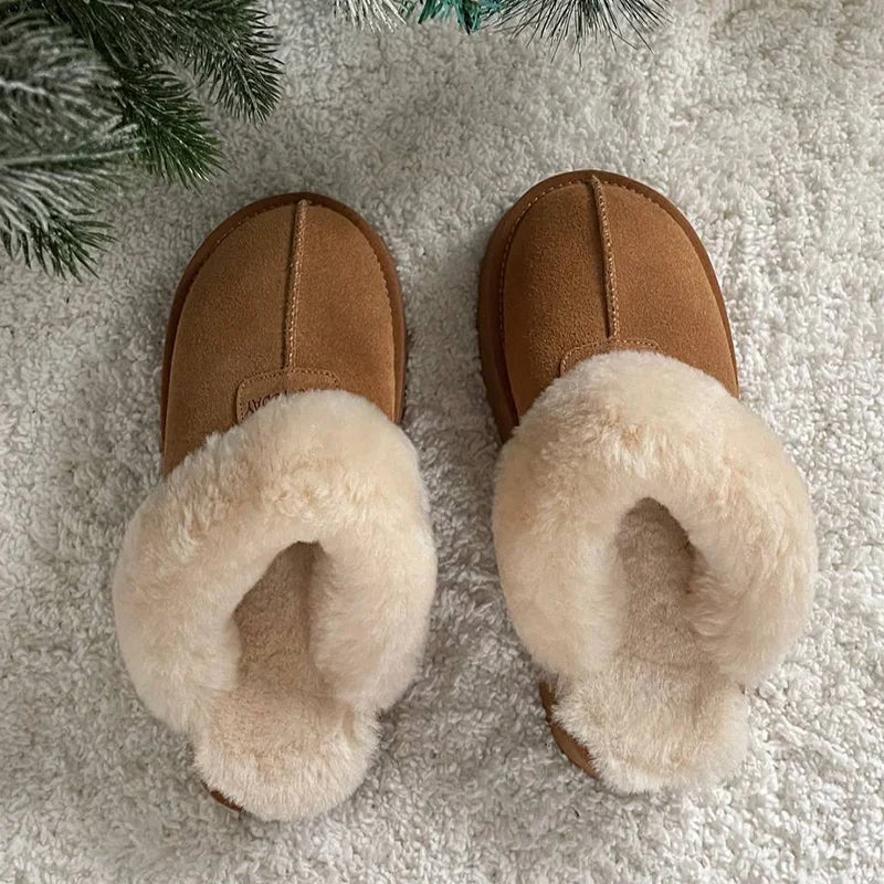 BEAUTODAY Cow Suede Mules
