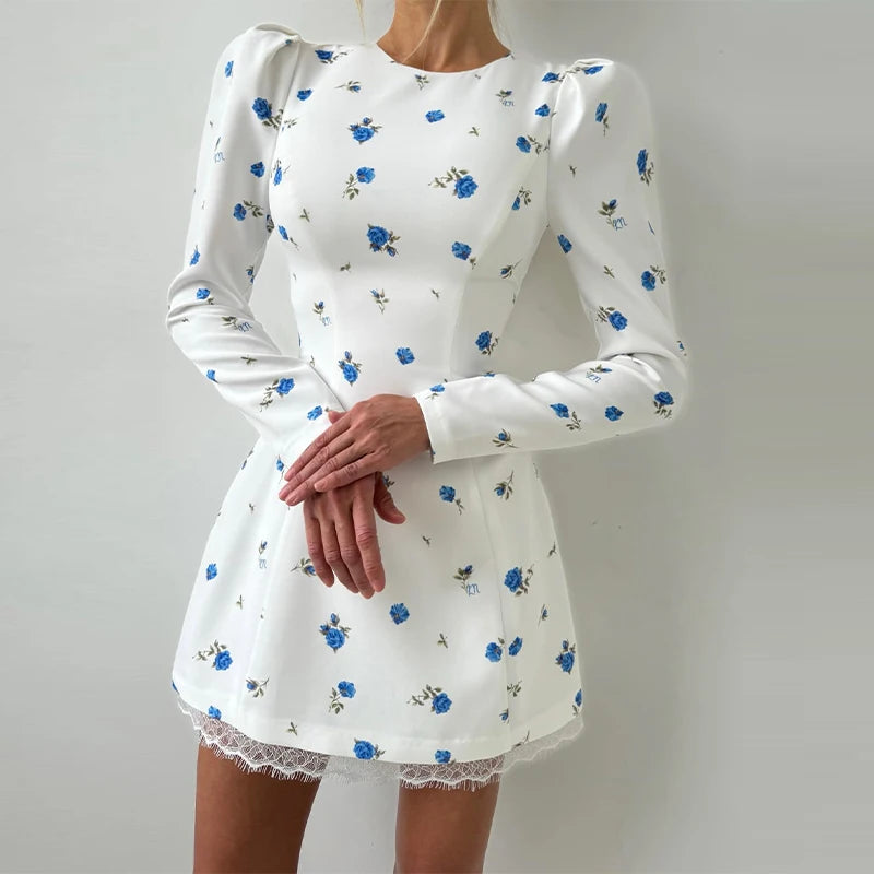 Floral Print Heart Cut Out Dress