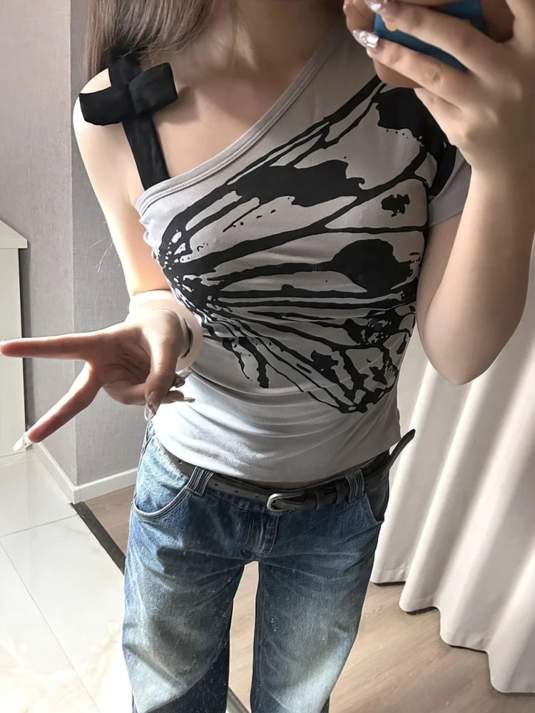 Off Shoulder Butterfly Tee