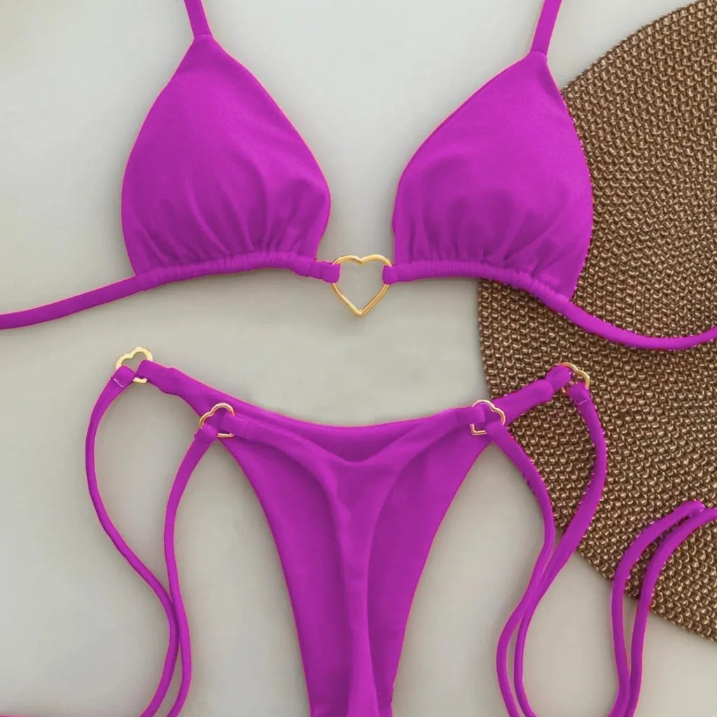 Sweetheart Contrast Bikini Set