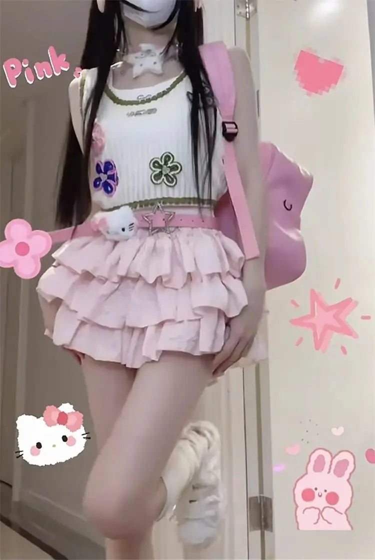 Tiered Ruffle Mini Skirt