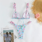 Light Blue Floral Print Bikini