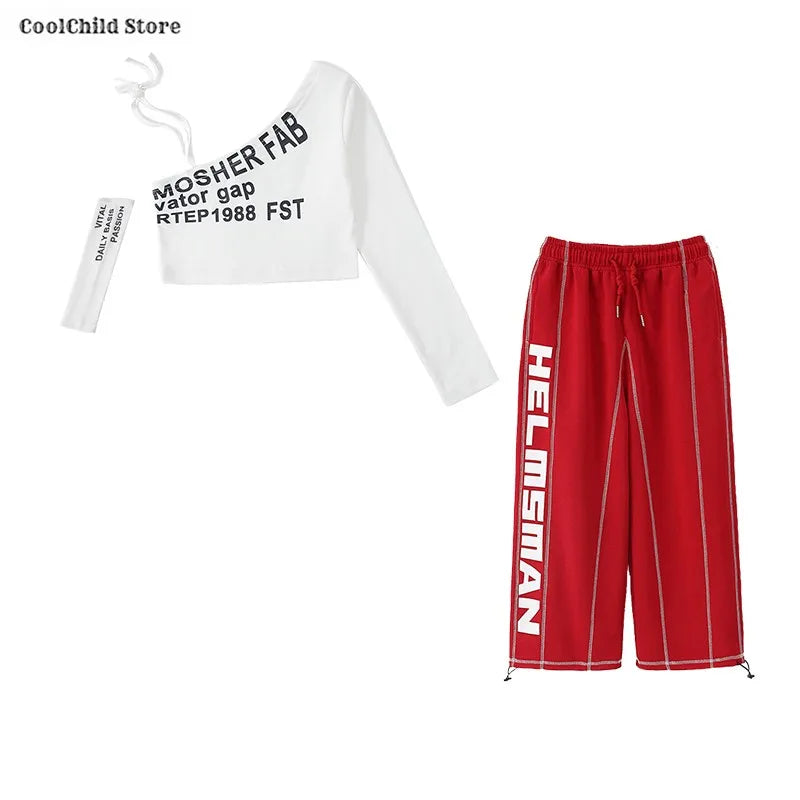 Off Shoulder Crop Top Jogger Pants Set