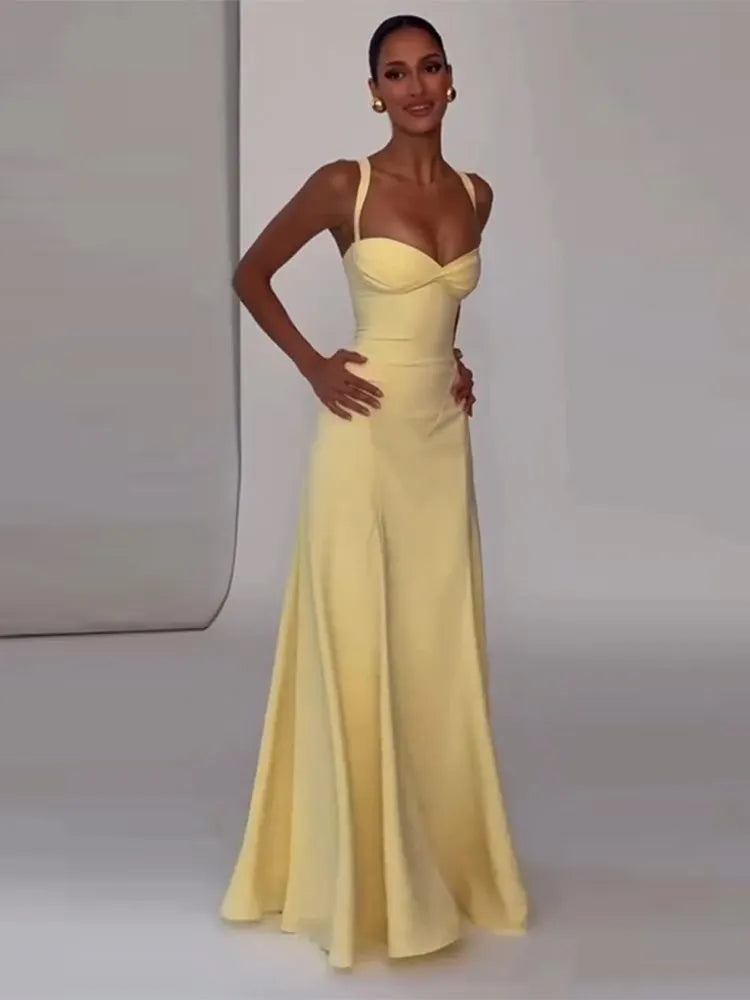 Pleated Split Long Dress