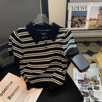 Knitted Stripe Polo