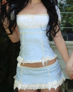 Gingham Skirt Set