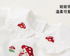 Solid Color Embroidered Denim Strap Skirt