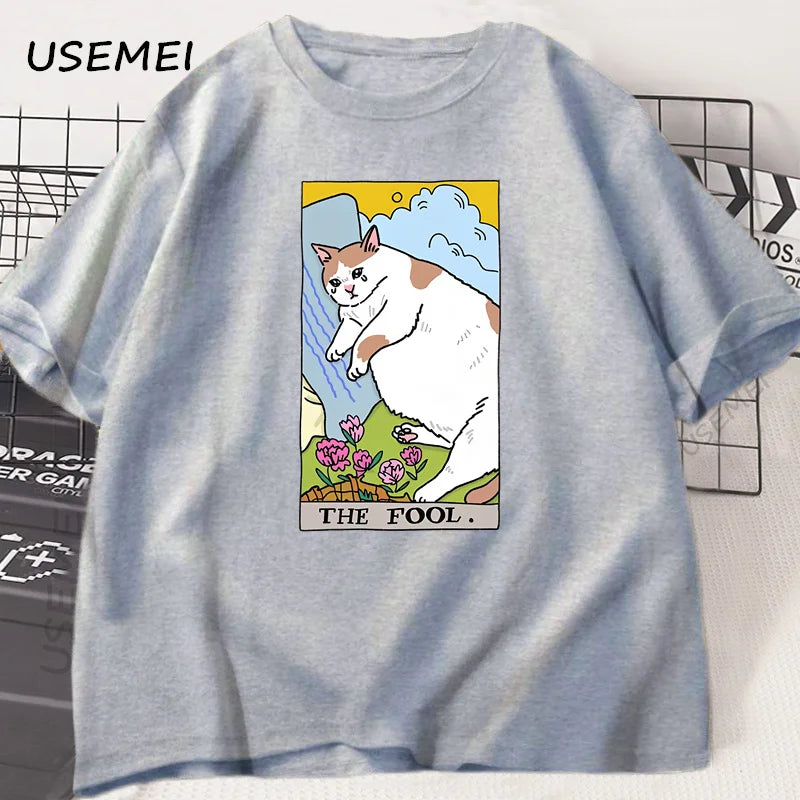 Sad Cat Meme The Fool Tarot Tee