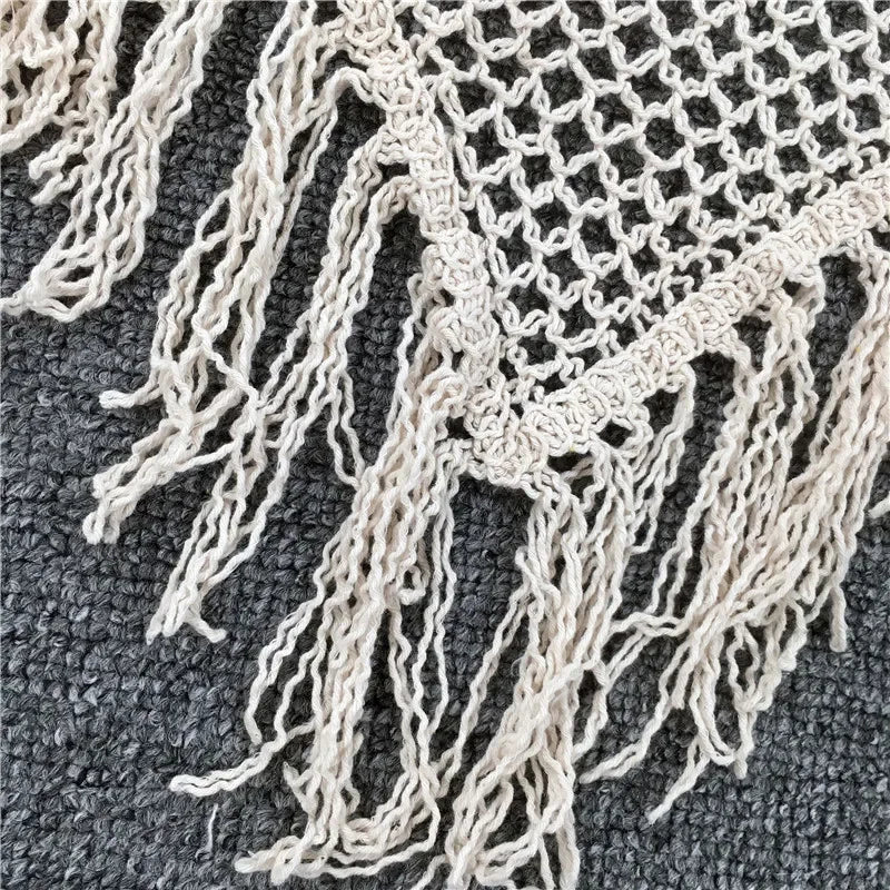 Boho Crochet Fringe Halter Crop Top