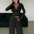 Button Pullover Pants Set