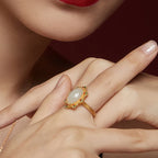 Hetian Jade Flower Ring