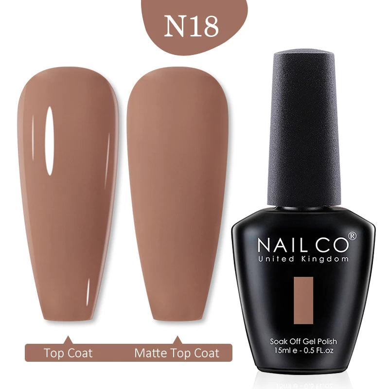 NAILCO 15ml Nail Gel Polish Winter Nude Colors Hybrid Gel Varnish Manicure UV Gel Nail Polish Primer Top Base Coat LED Nails Art