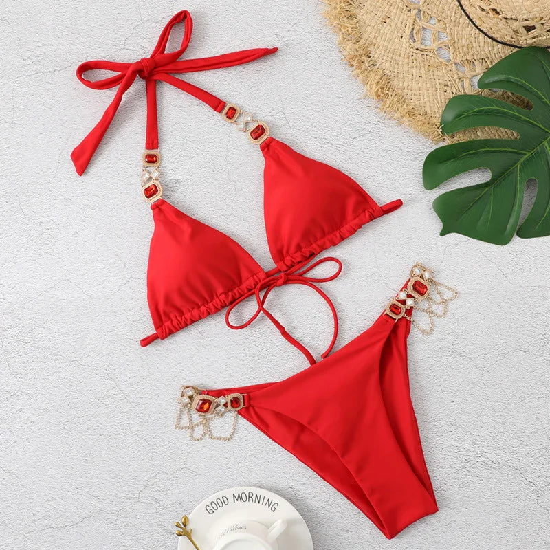 Rhinestones Bikini
