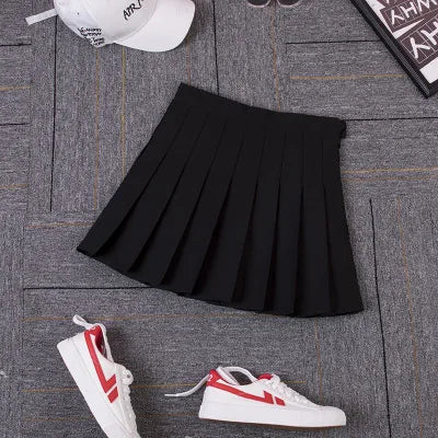 Pleated Plaid Skirt