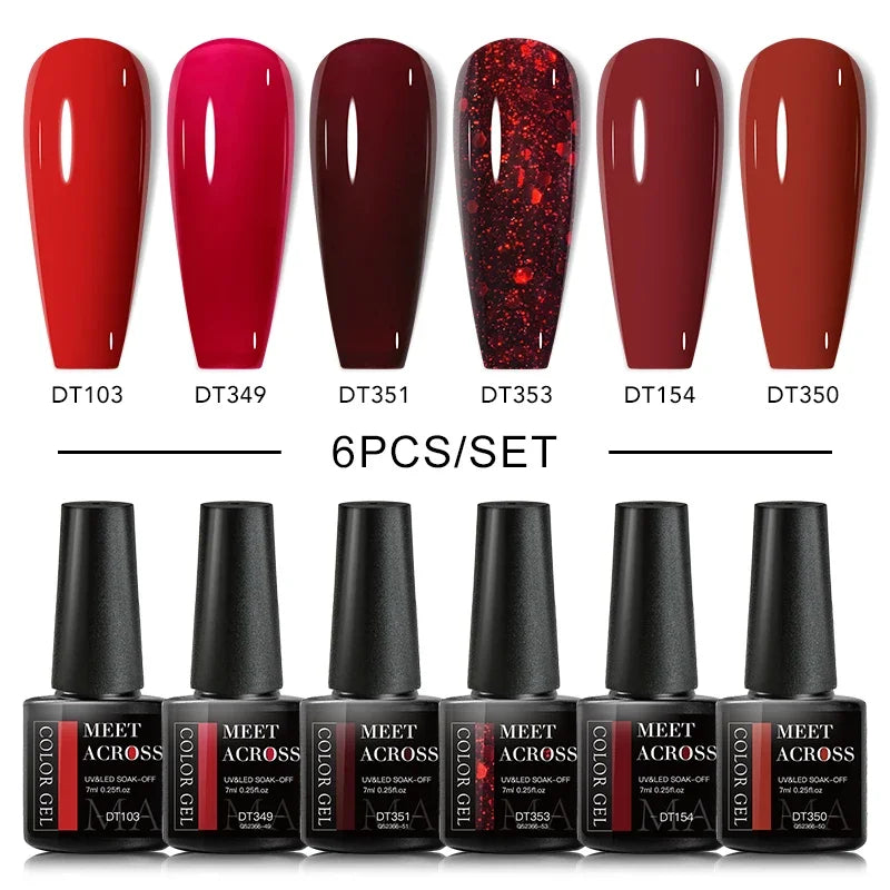 6Pcs Gel Nail Polish Set