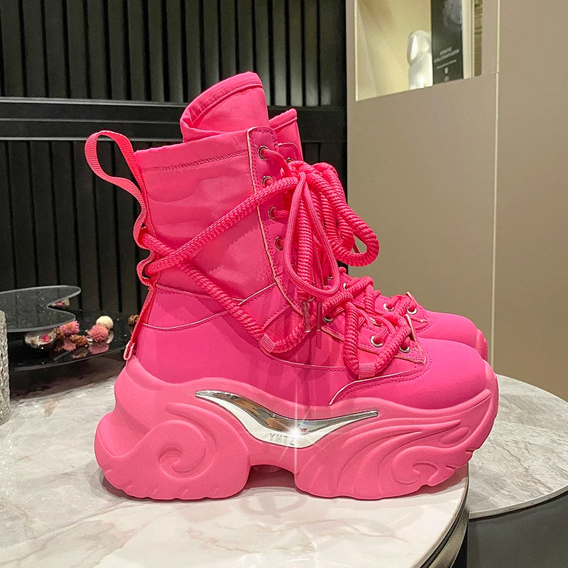 Ankle Chunky High Platform Breathable Sneakers