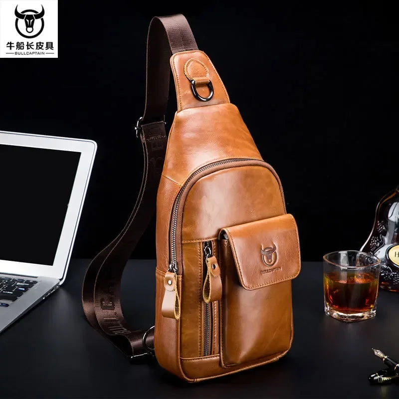 Genuine Leather Crossbody Chest Pack