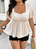 Square Neck Short Sleeve Top