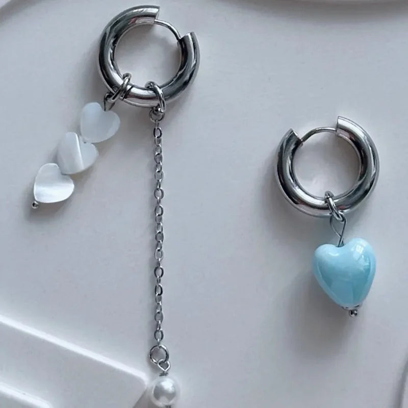 Geometric Irregular Stereo Heart-Shaped Earrings