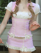 Gingham Skirt Set
