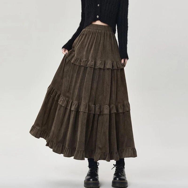 Qiukichonson Mid Long Skirt