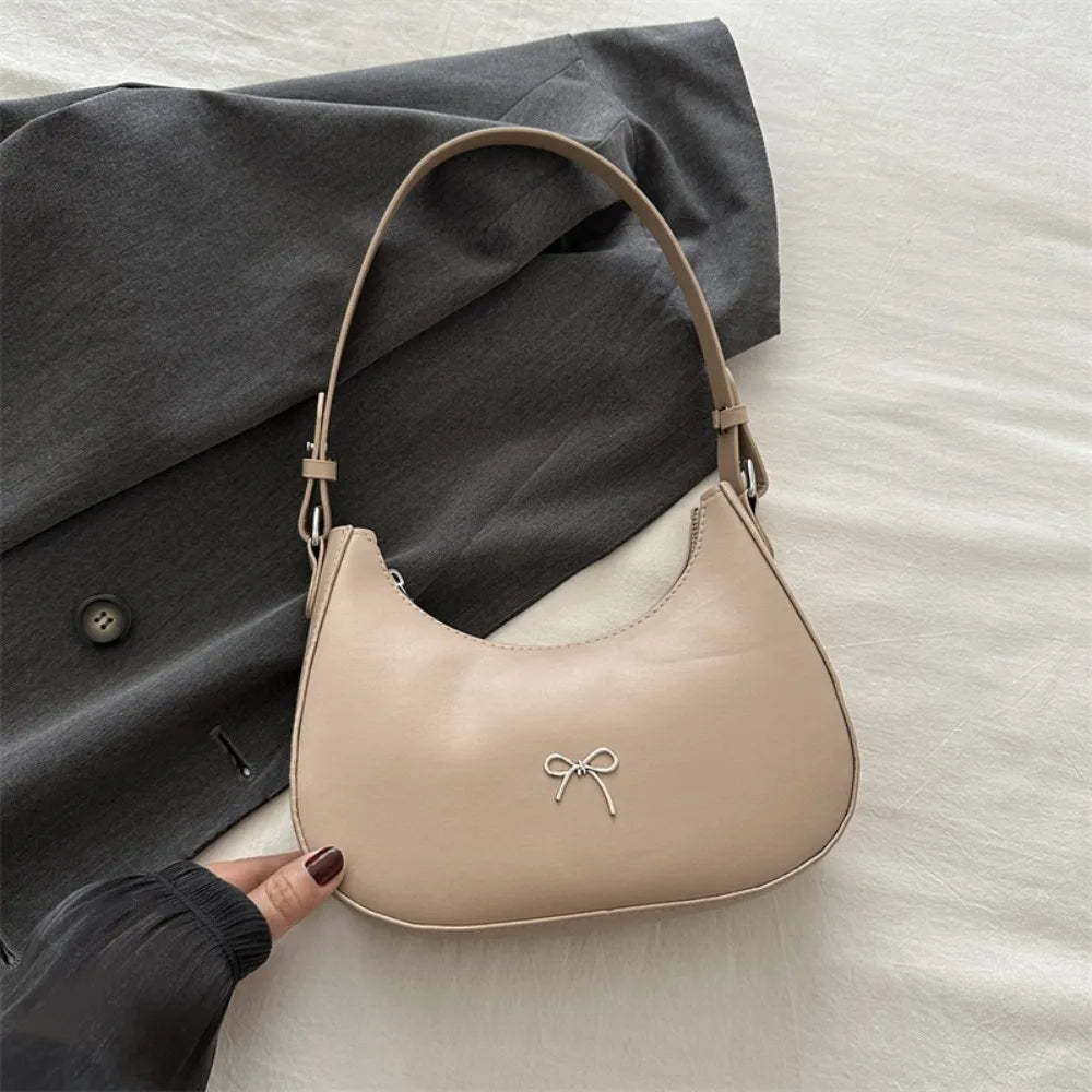 Bowknot PU Leather Handbag